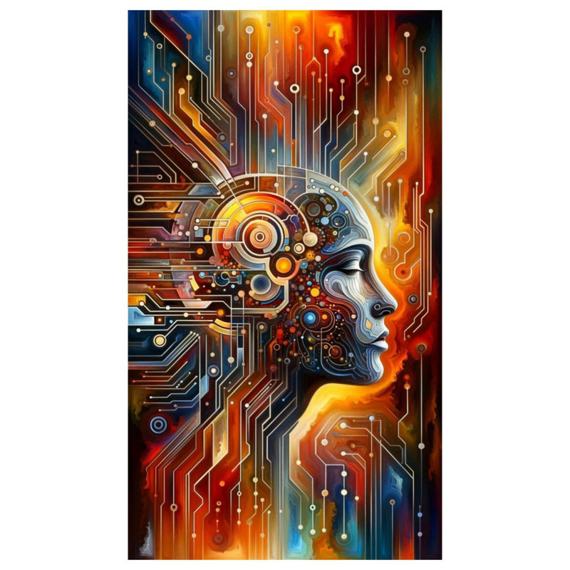 استیکر پارچه و لباس پاد آفرین مدل تکنولوژی Technology هوش مصنوعی کد 3060