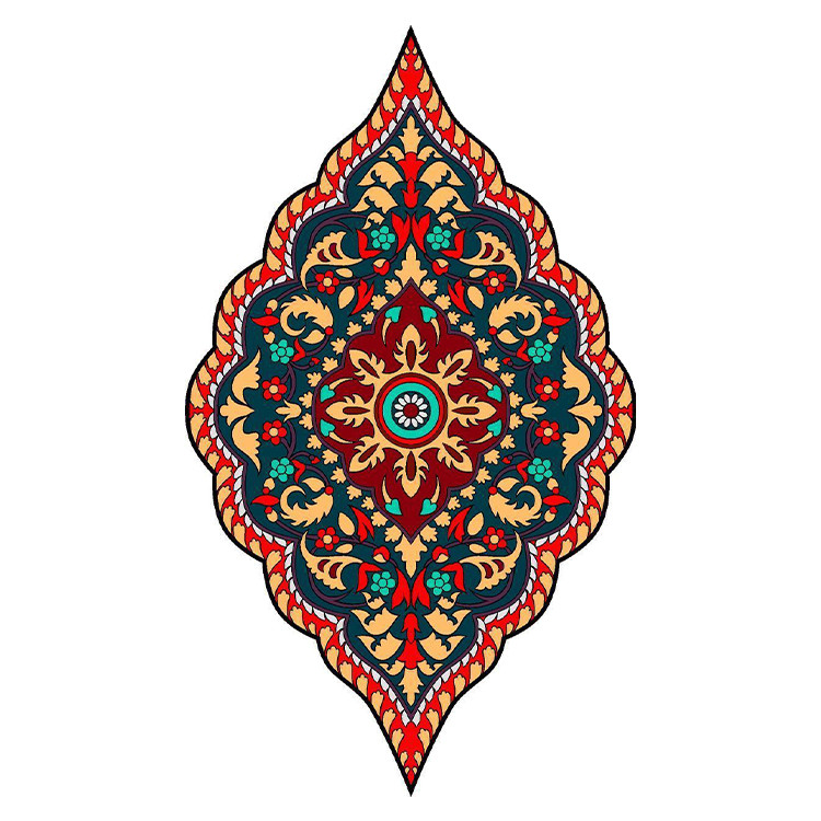 استیکر پارچه و لباس پاد آفرین مدل فرش ایرانی کد 3957
