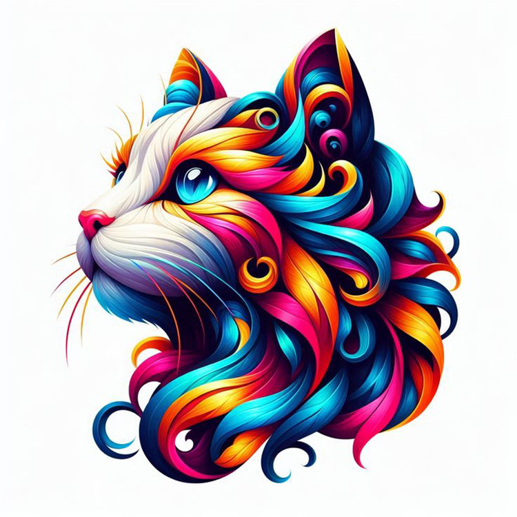 استیکر پارچه و لباس پاد آفرین مدل گربه کد 1637