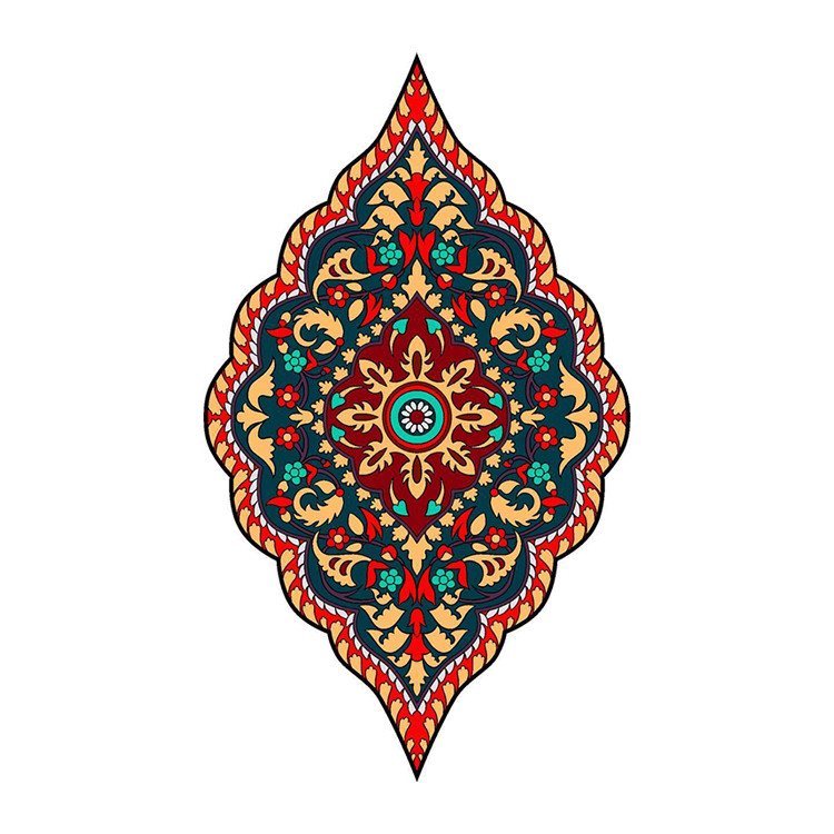 استیکر پارچه و لباس پاد آفرین مدل فرش ایرانی کد 3718