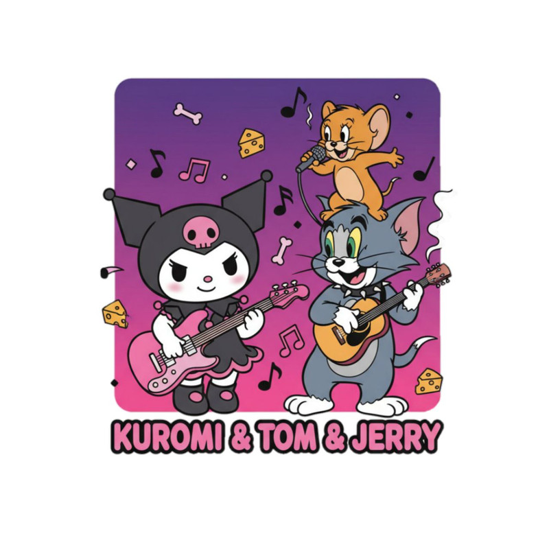 استیکر پارچه و لباس پاد آفرین مدل کارتونی کورومی Kuromi تام و جری کد 975