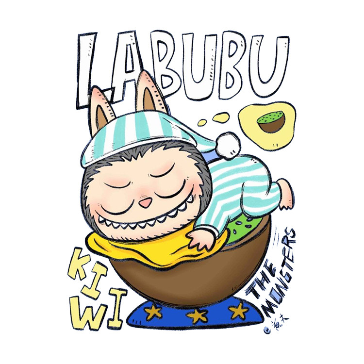 استیکر پارچه و لباس پاد آفرین مدل LABUBU کد 37