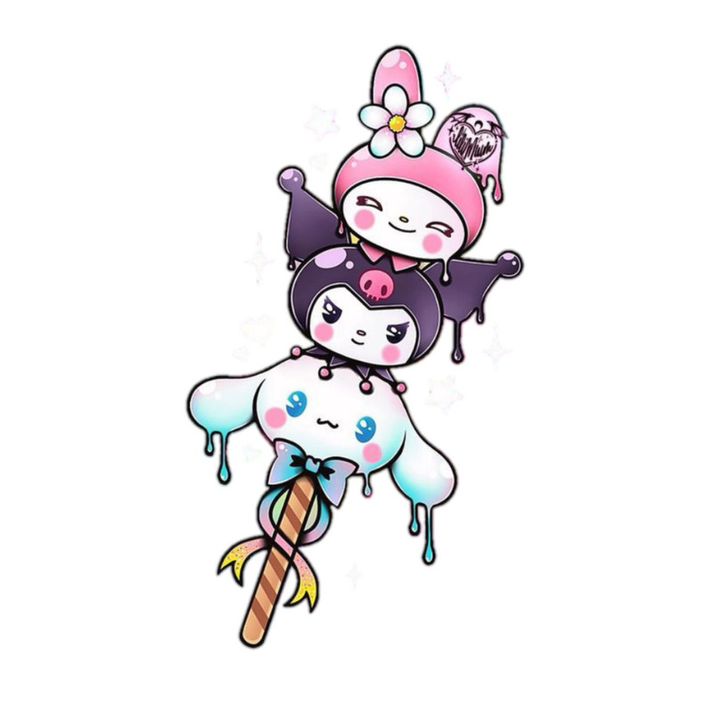 استیکر پارچه و لباس پاد آفرین مدل کارتونی کورومی kuromi کد 447