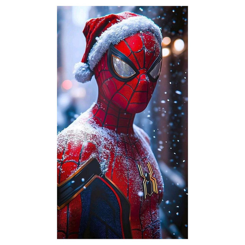استیکر پارچه و لباس پاد آفرین مدل کریسمس مرد عنکبوتی اسپایدرمن Spider man کد 3670