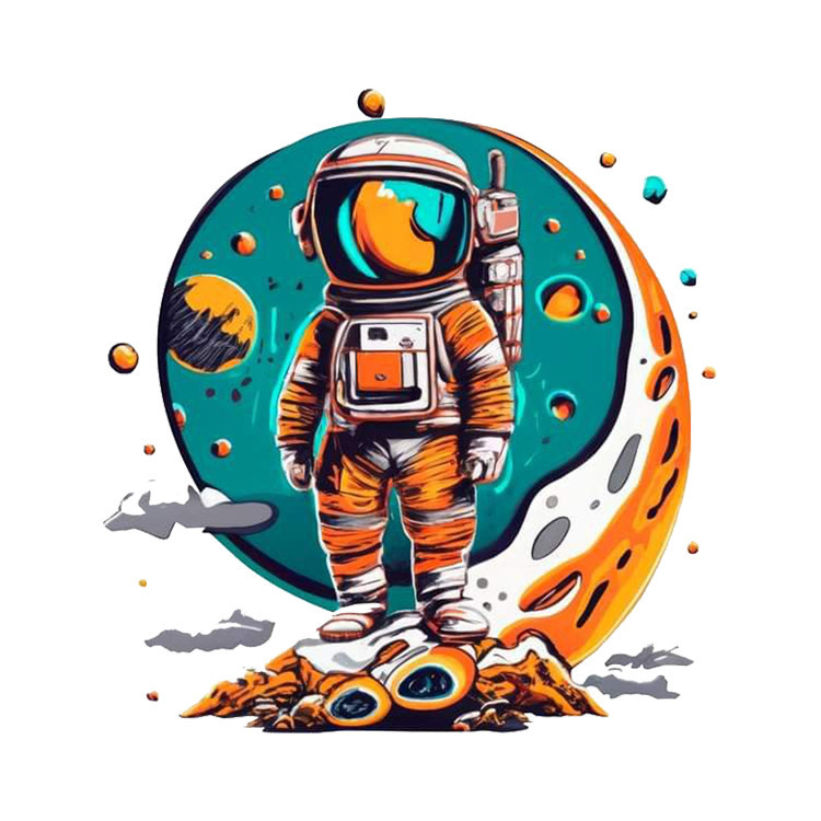 استیکر پارچه و لباس پاد آفرین مدل فضانورد کد 330